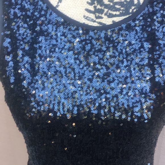 Sz M Sequin Black Sleeveless Midi Dress - Picture 6 of 6